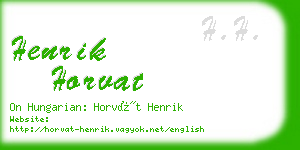 henrik horvat business card